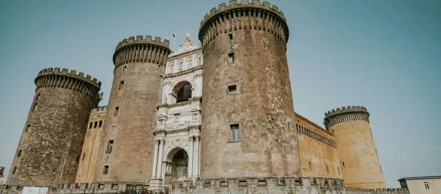 Naples city landmark near transfer routes from port and station