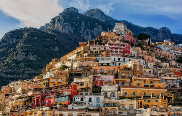 Positano view from the Amalfi Coast road