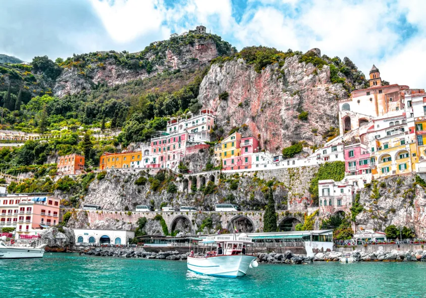 Private transfer service for route: Rome Fiumicino Airport to Amalfi Coast Private Transfer